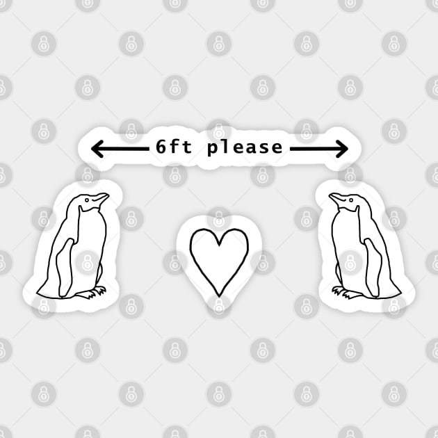 Penguins say Keep Your Distance Please Sticker by ellenhenryart